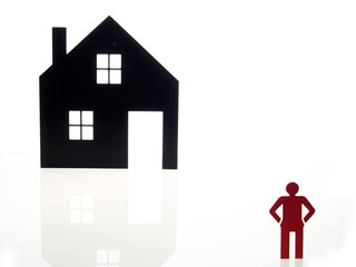 home building sign and one people sign
