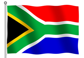 flag of south africa waving