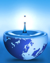 world in water drop