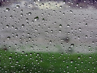 raindrops on vehicle window