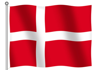 Fototapeta premium flag of denmark waving