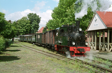 Fototapeta na wymiar steam train in asendorf