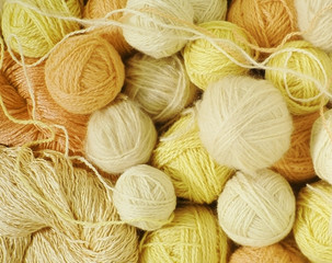colored woolen balls