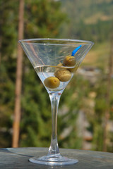 partially consumed martini