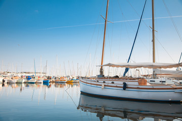 yacht and fishing boats in cannes, france