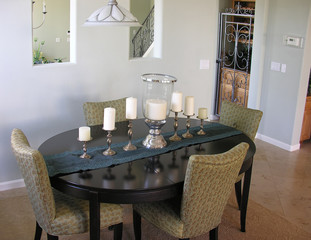 candles on table