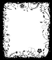 grunge frame flower, elements for design