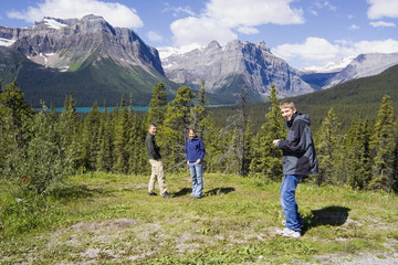 happy family in the rockies