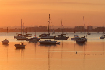 poole harbour at sunset - Powered by Adobe