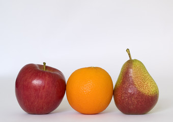 orange apple and pear
