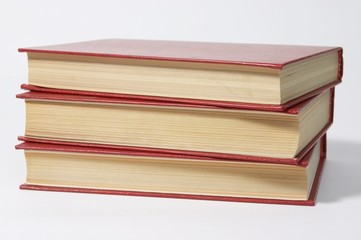 pile of red books.