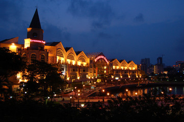 Naklejka premium singapore - night