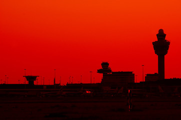 Fototapeta na wymiar silhouette airport