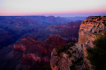 Fototapeta na wymiar grand canyon purple sky
