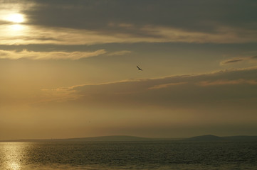 sundown on lake