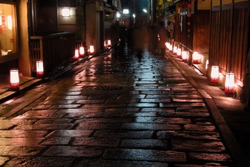 Lichtdoorlatende rolgordijnen zonder boren Japan night illumination
