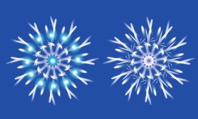 two snowflake on blue
