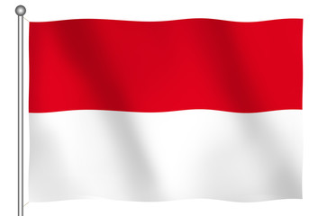 flag of indonesia waving
