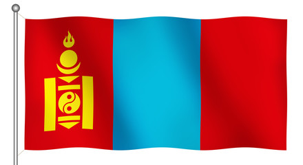 flag of mongolia waving