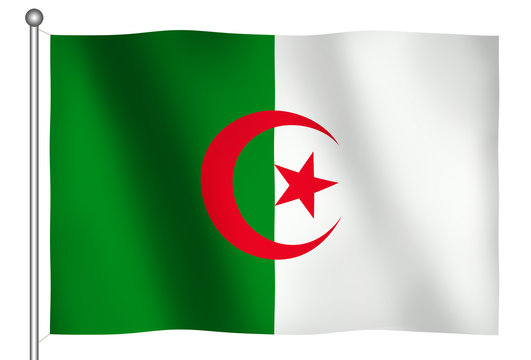 flag of algeria waving