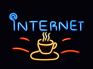 neon sign internet cafe