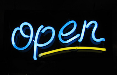 neon sign open