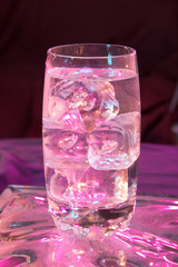 glass of water with ice
