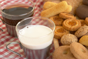 cereal biscuits and a cup of milk