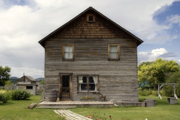 vintage cottage with cat and garden