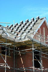 roof tiles and scafolding