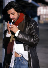 urban hipster smoking