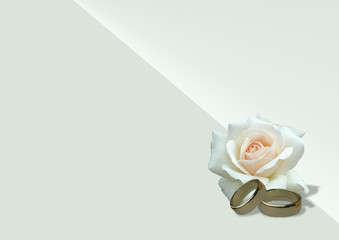 ringe und weiße rose i love you-gravur