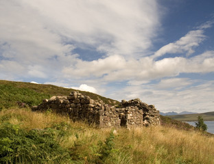 Fototapeta na wymiar ruin tanera mhor scotland