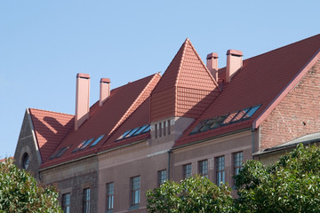 tile roof of house