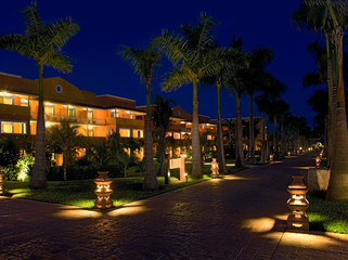 mexico resort hotel night
