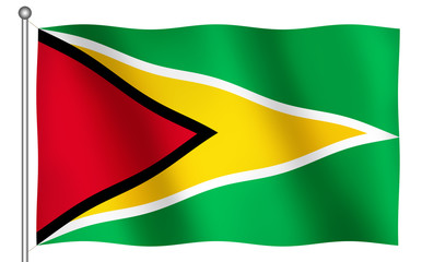 flag of guyana waving