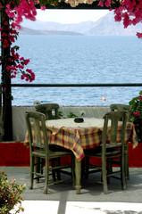 greek island taverna scene