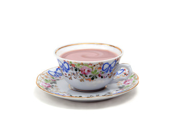 cup with chocolate and milk