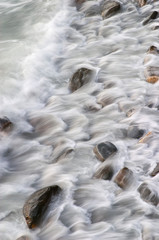 texture of rocks and water waves