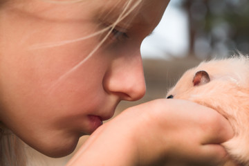 girl with pet
