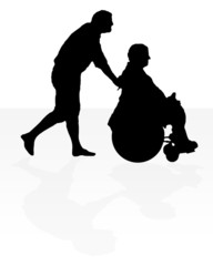 silhouette of wheelchair