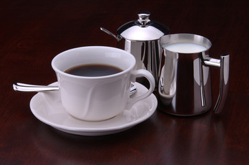 coffee, cream and sugar