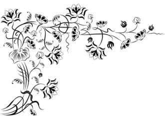 element for design, corner flower