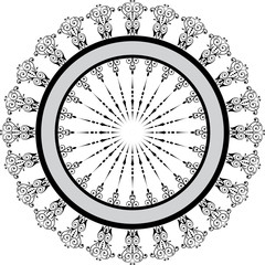 abstract floral frame, elements for design