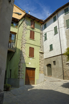view of varzi pavia italy