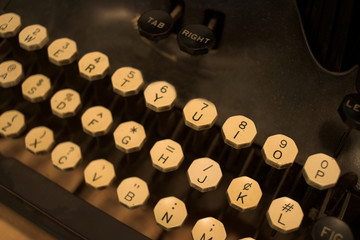 antique typewriter keys detail