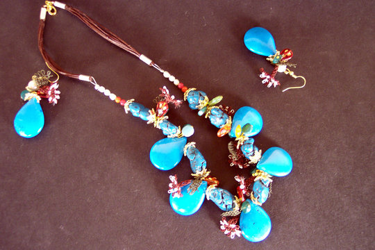 Turquoise Necklace And Earrings