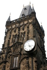 Fototapeta na wymiar old town clock and architecture