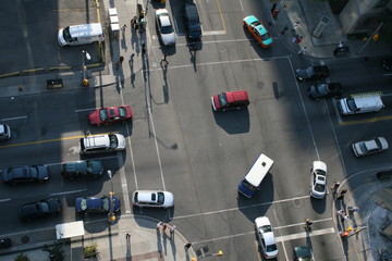 metropolitan intersection birds eye view