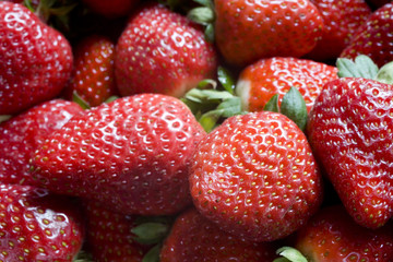 a pile of strawberries